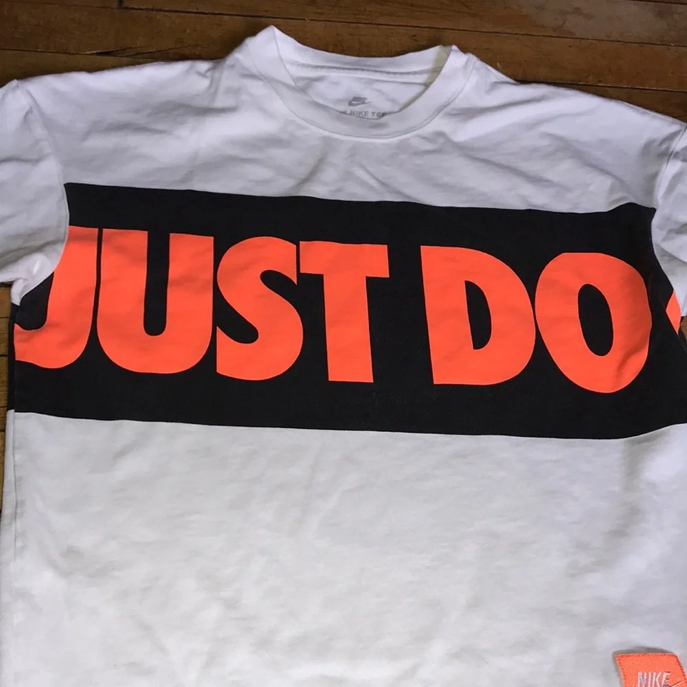 Nike‎ White Tee with Bold Black & Orange 